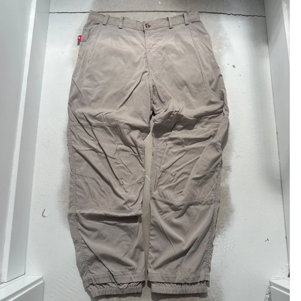 The North Face Mens Tan Khaki Hiking Pants Elastic Cuff 38 Fits 36x32